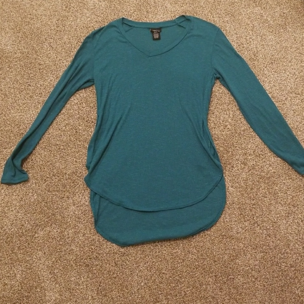 Long sleeve teal shirt